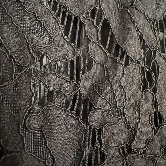 ASOS Mini Dress Black Sz 0 High Neck Skate Lace Insert & Lace Sleeves Stretch - Picture 14 of 16